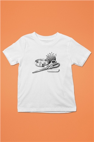 Terzi Baskılı Beyaz Unisex Çocuk Tişört