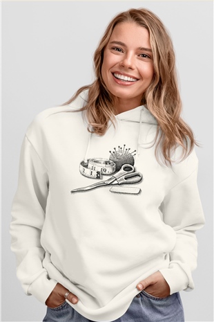 Terzi Beyaz Unisex Hoodie