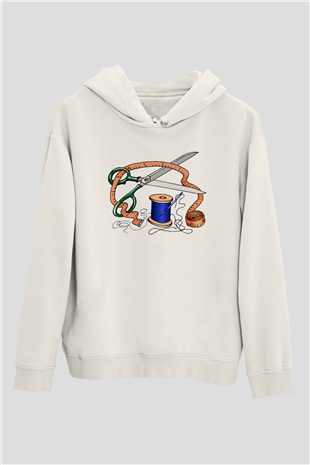 Terzi Beyaz Unisex Hoodie