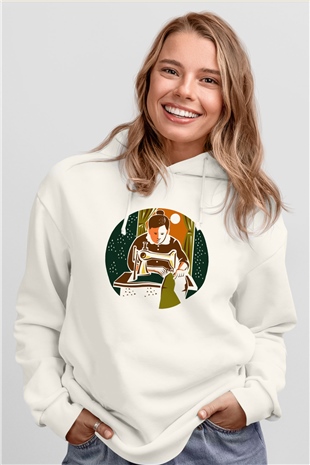 Terzi Beyaz Unisex Hoodie