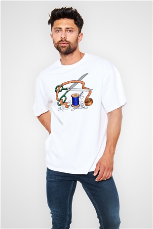 Terzi Beyaz Unisex Oversize Tişört T-Shirt