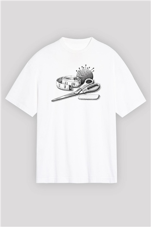 Terzi Beyaz Unisex Oversize Tişört T-Shirt