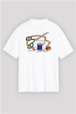 Terzi Beyaz Unisex Oversize Tişört T-Shirt