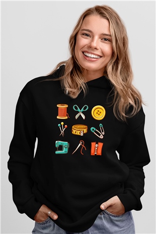 Terzi Siyah Unisex Kapşonlu Sweatshirt