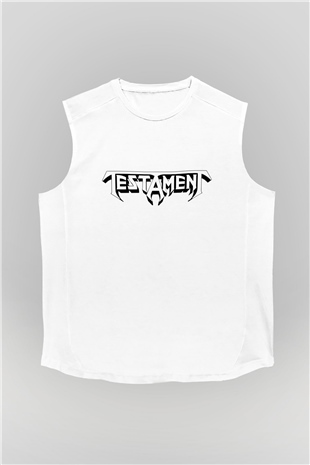 Testament Beyaz Unisex Kolsuz Tişört