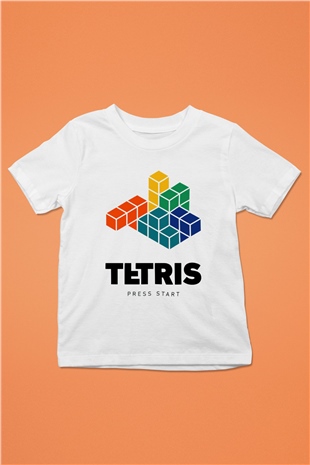 Tetris Beyaz Unisex  Çocuk Tişört