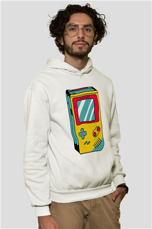 Tetris Beyaz Unisex Hoodie