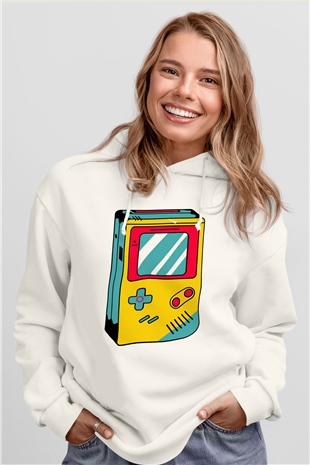 Tetris Beyaz Unisex Hoodie