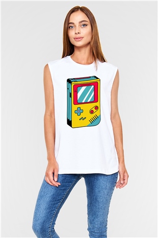 Tetris Beyaz Unisex  Kolsuz Tişört