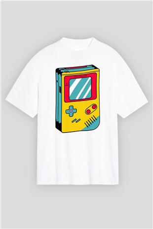 Tetris Beyaz Oversize Tişört