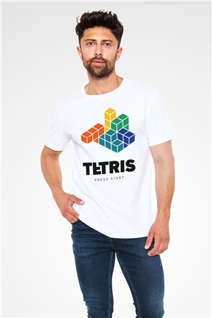 Tetris Beyaz Unisex Tişört