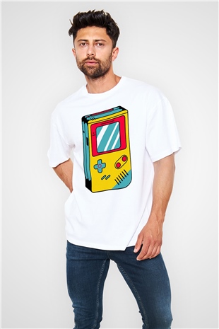 Tetris Beyaz Oversize Tişört
