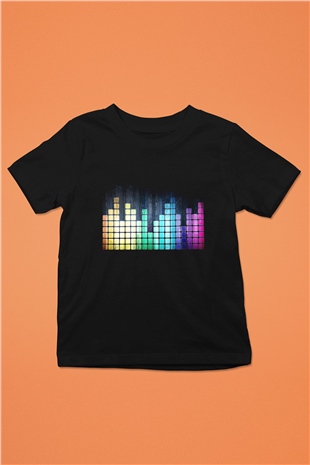 Tetris Siyah Unisex Çocuk Tişört