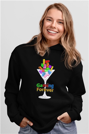 Tetris Siyah Unisex Hoodie