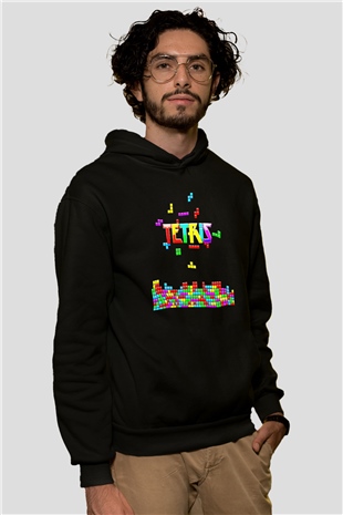 Tetris Siyah Unisex Hoodie