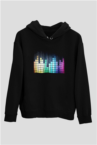 Tetris Siyah Unisex Hoodie