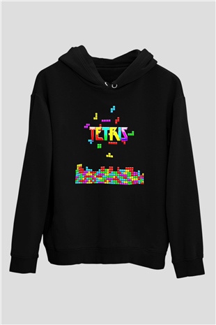 Tetris Siyah Unisex Hoodie