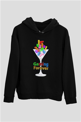 Tetris Siyah Unisex Hoodie