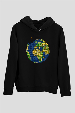 Tetris Siyah Unisex Hoodie