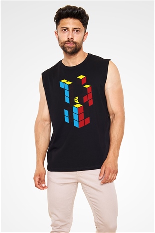 Tetris Siyah Unisex  Kolsuz Tişört