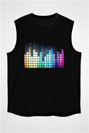 Tetris Siyah Unisex Kolsuz Tişört
