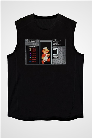 Tetris Siyah Unisex Kolsuz Tişört