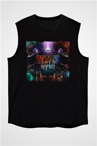 Tetris Siyah Unisex Kolsuz Tişört
