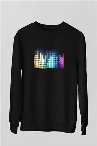 Tetris Siyah Unisex Sweatshirt