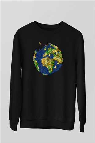 Tetris Siyah Unisex Sweatshirt
