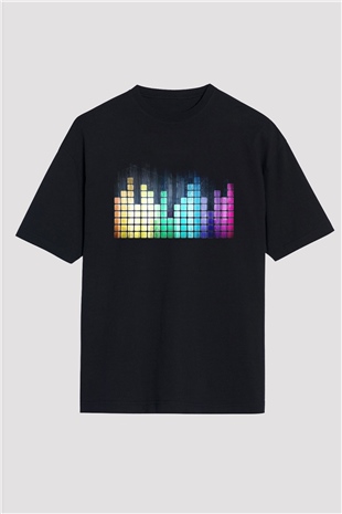 Tetris Siyah Oversize Tişört Oversize T-shirt