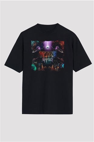 Tetris Siyah Oversize Tişört Oversize T-shirt