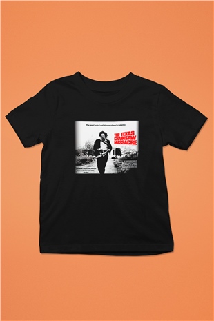 Texas Chain Saw Massacre Baskılı Siyah Unisex Çocuk Tişört