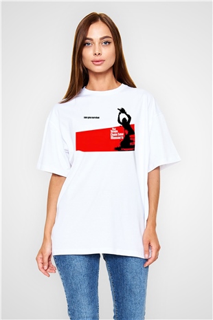 Texas Chain Saw Massacre Beyaz Unisex Oversize Tişört