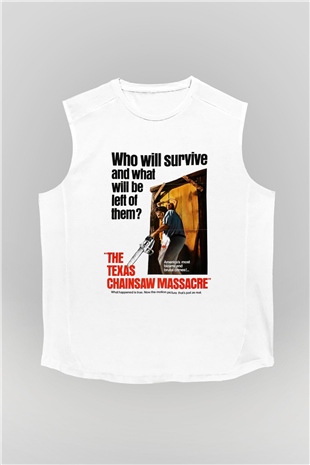 Texas Chain Saw Massacre Beyaz Unisex Kolsuz Tişört