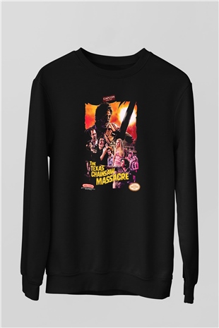 Texas Chain Saw Massacre Siyah Unisex Sweatshirt
