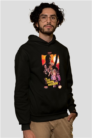 Texas Chain Saw Massacre Siyah Unisex Kapüşonlu Sweatshirt