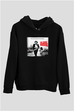 Texas Chain Saw Massacre Siyah Unisex Kapüşonlu Sweatshirt