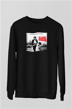 Texas Chain Saw Massacre Siyah Unisex Sweatshirt