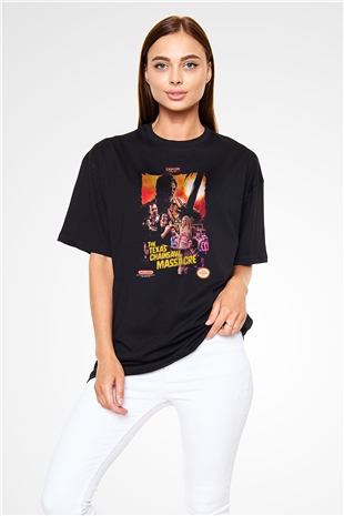 Texas Chain Saw Massacre Siyah Unisex Oversize Tişört