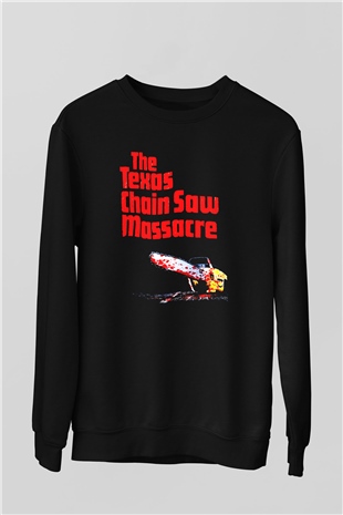 Texas Chain Saw Massacre Siyah Unisex Sweatshirt