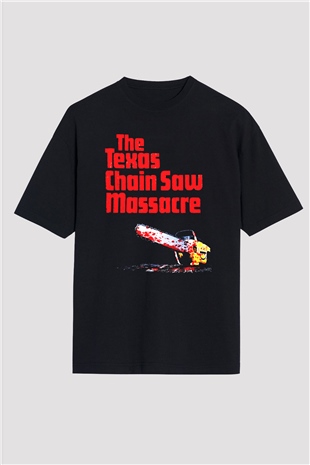 Texas Chain Saw Massacre Siyah Unisex Oversize Tişört