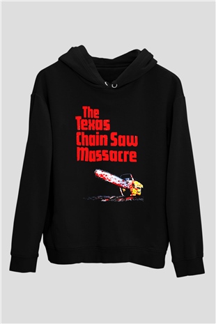 Texas Chain Saw Massacre Siyah Unisex Kapüşonlu Sweatshirt