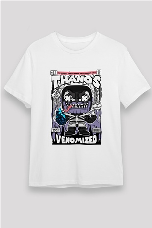 Thanos Venomized Baskılı Unisex Beyaz Tişört