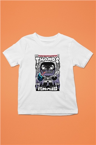 Thanos Venomized Baskılı Unisex Beyaz Çocuk Tişört