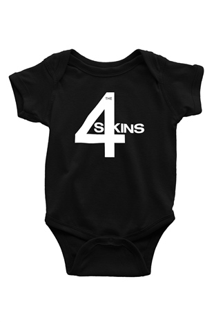 The 4 Skins Baskılı Unisex Siyah Bebek Body - Zıbın