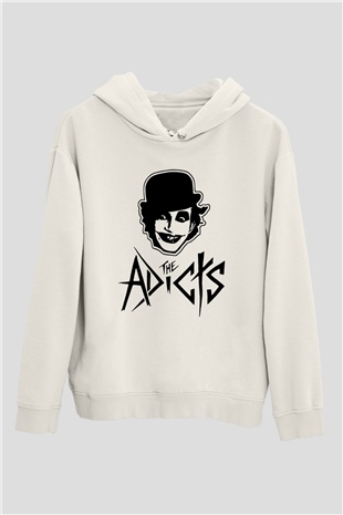 The Adicts Beyaz Unisex Kapşonlu Sweatshirt