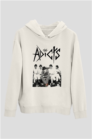 The Adicts Beyaz Unisex Kapşonlu Sweatshirt