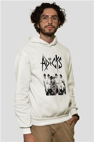 The Adicts Beyaz Unisex Kapşonlu Sweatshirt