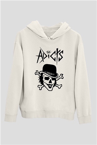 The Adicts Beyaz Unisex Kapşonlu Sweatshirt