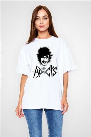 The Adicts Beyaz Unisex Oversize Tişört T-Shirt